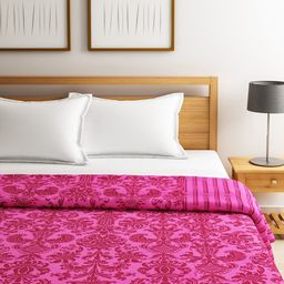 SWAYAM Pink Printed Heavy Winter Double Quilt (Comforter)-17