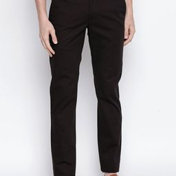 Basics Men Coffee Brown Tapered Fit Trousers-picture-31