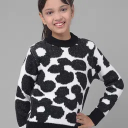 Crimsoune Club Girls Printed Pullover Sweater-image-33