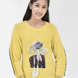 Crimsoune Club Girls Printed Pullover Sweater-image-83