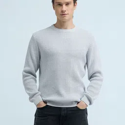 Flying Machine Men Self Design Pure Cotton Cable Knit Pullover-image-89