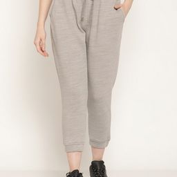 Rute Women Grey Solid Cotton Jogger-2