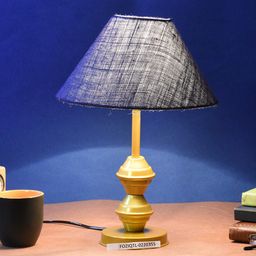 foziq Gold-Toned & Blue Textured Table Lamp-44