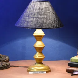 foziq Gold & Blue Textured Metal Table Lamp-43