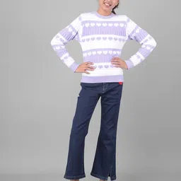 Crimsoune Club Girls Colourblocked Pullover Sweater-image-31