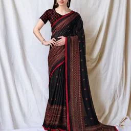 DIVASTRI Ethnic Motifs Woven Design Jute Silk Saree-45