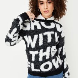 max Typography Printed Round Neck Pullover Sweater-picture-21