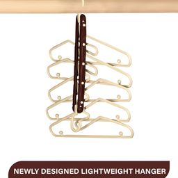Kuber Industries Cream-Colored 10 Pieces Textured Non Coated Folding Hangers image 2