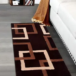 Shopgallery Brown & Beige Geometric Soft & Anti-skid Floor Runner-11