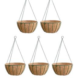Garden Deco Brown & Green 5 Pcs Metal Planter-33