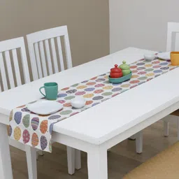 Ariana White & Red Printed Pure Cotton Table Runner image 4