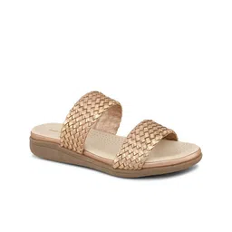 pelle albero Textured Open Toe Flats image 2