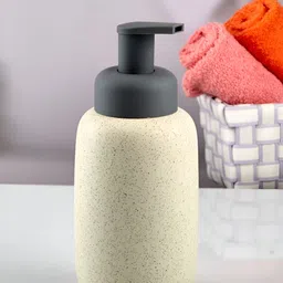 Kookee Beige & Peach 2 Pieces Printed Ceramic Soap Dispensers 400 ml Each image 2