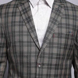 Cantabil Checked Notched Lapel Collar Regular Fit Single Breasted Formal Blazer image 5