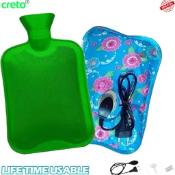 Dry Heating pad with Rubber Bottle Pain Relief COMBO (2 Pack) Dry Electric hot water bag & non-electric hot water bag 1 L Hot Water Bag-image-12