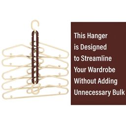 Kuber Industries Cream-Colored 10 Pieces Textured Non Coated Folding Hangers image 3