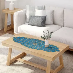 YWULY Blue Rectangular Table Runner image 2