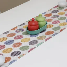 Ariana White & Red Printed Pure Cotton Table Runner image 3