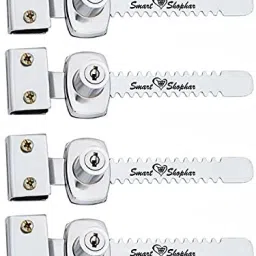 Steel And Zinc Alloys Tarmenet 5 Inches Silver Glass Door Lock-16