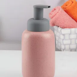 Kookee Beige & Peach 2 Pieces Printed Ceramic Soap Dispensers 400 ml Each image 5