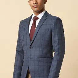 Allen Solly Checked Slim-Fit Single-Breasted Long Sleeves Formal Blazers image 3