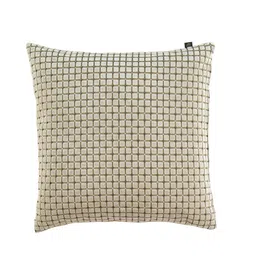 GM Brown Set of Single Checked Square Cushion Cover image 3