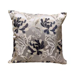 Good Vibes Grey & Gold-Toned 4 Pieces Printed Square Cushion Covers and Table Runner image 3