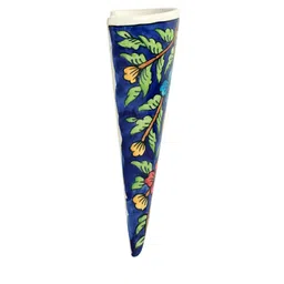 ExclusiveLane Set Of 2 Floral Cones Multi-Colored Ceramic Wall Planters image 4