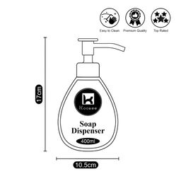 Kookee White & Silver Toned Abstract Ceramic Soap Dispenser 400 ml image 2