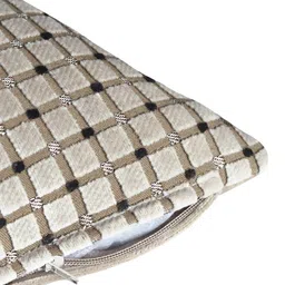 GM Brown Set of Single Checked Square Cushion Cover image 4