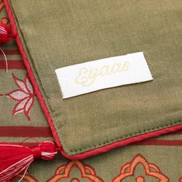 Eyaas Green & Red Printed Silk Blend Table Runner image 4