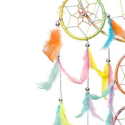 DULI Multi-Coloured Hanging with 5 Rings Dream Catcher image 5