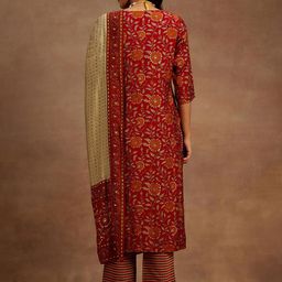 Libas Floral Printed Regular Sequinned Kurta & Trousers With Dupatta image 5