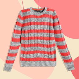 Wingsfield Boys Red & Grey Cable Knit Acrylic Pullover-32