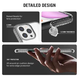 DailyObjects Transparent & Red Striped iPhone 13 Pro Back Case image 5