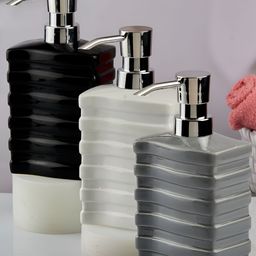 Kookee White Abstract Ceramic Glossy Soap Dispenser 350 ml image 2