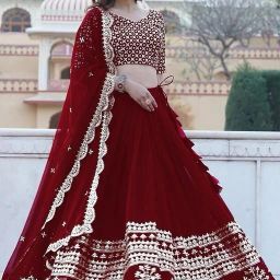 Embroidered Semi Stitched Lehenga Choli-image-12