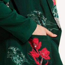 SHAYE Tailored Fit Printed Notched Lapel Open Front Blazers image 5