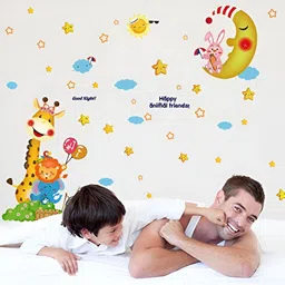 Asian royal Green & Blue 3D Printed Self Adhesive Wall Sticker-image-27