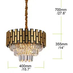 Homesake Yellow & Black 3-Tier Chandelier Hanging Chandelier image 3