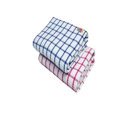 AMRO BEAUTILITY NEEDS Blue & Pink 2 Pcs Printed Cotton Highly Water Absorbent Bath Towels-picture-17