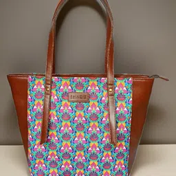 IMARS Synthetic Leather Ethnic Motifs Printed Shopper Tote Bag-13