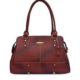 GENWAYNE Women Maroon Leather Structured Shoulder Bag-16
