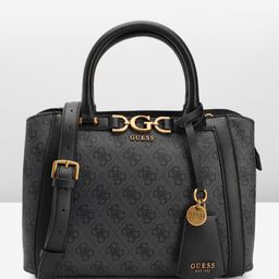 GUESS Brand Logo Printed Structured Handheld Bag-image-77