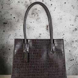 Mast & Harbour Brown Textured PU Oversized Structured Shoulder Bag-17