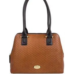 Hidesign Tan Brown Textured Leather Shoulder Bag-picture-5