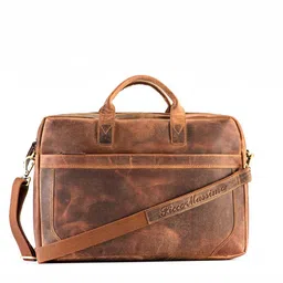 Picco Massimo Unisex Tan Brown Messenger Bag-26