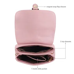 Metro Abstract Printed Structured Sling Bag With Buckle Detail image 3