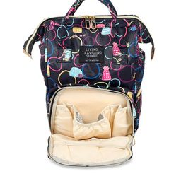 Baby Moo Kids Black Kitty Printed Diaper Bag image 5