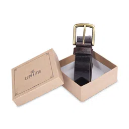 THE CLOWNFISH Men Textured Leather Belt-image-56